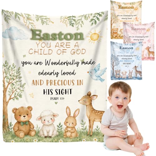 Personalized Baby Blankets with Name Christian Gift for Baby - color: Color a