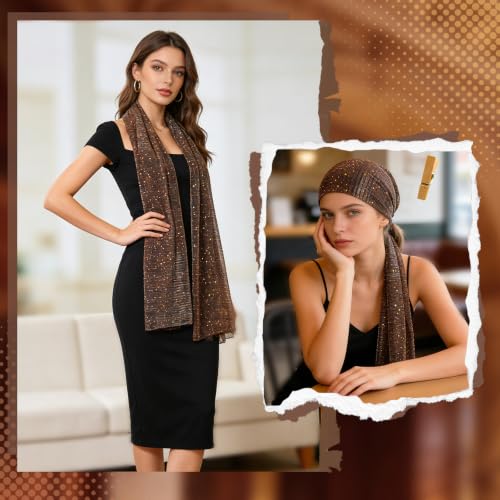 GERINLY Fashion Scarves for Women Lightweight Lace Printed Scarf Shawl Wrap - color: Darkbrown