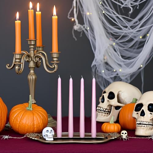 24 Pack Pink Taper Candles丨Taper Candles 10 Inch Dripless丨Unscented & Smokeless Candlesticks Bulk丨7-8 Hours Long Burning Tall Candles丨Ideal for Christmas Weddings Parties Dinner - color: Pink, size: 24 Pack Taper Candle
