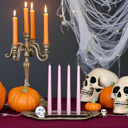 24 Pack Pink Taper Candles丨Taper Candles 10 Inch Dripless丨Unscented & Smokeless Candlesticks Bulk丨7-8 Hours Long Burning Tall Candles丨Ideal for Christmas Weddings Parties Dinner - color: Pink, size: 24 Pack Taper Candle