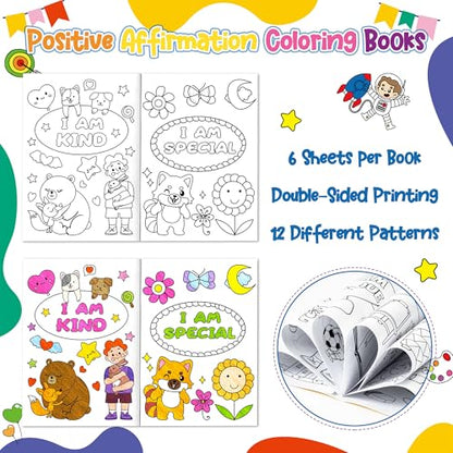 Dvbonike 48Pcs Positive Affirmation Coloring Books Motivational DIY Pages - color: B-Positive Affirmation (48Pcs)