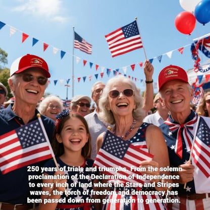 250th Anniversary USA Hat,Adjustable Embroidered Patriotic Baseball Cap,250 Year American Anniversary Merchandise for Unisex - color: C