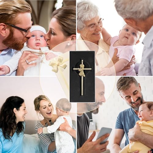 Tryuunion Baby Wall Cross Baptism Gifts for Girl, 6-inch Gold Blessing Girl Baptism Crosses for First Holy Communion Christening and Dedication Baptismal Gifts from Godparents - color: Gold Girl