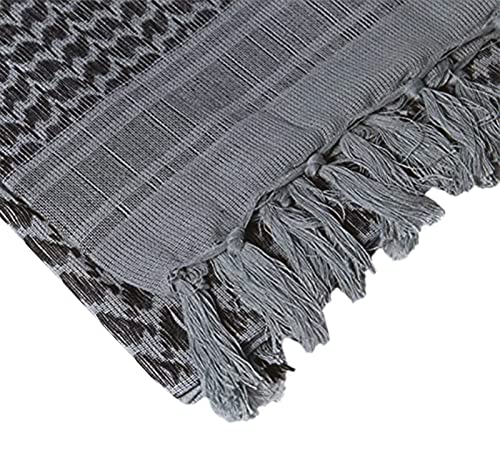 Aonal Military Shemagh Tactical Desert Scarf, Keffiyeh Scarf for Men - color: Grey