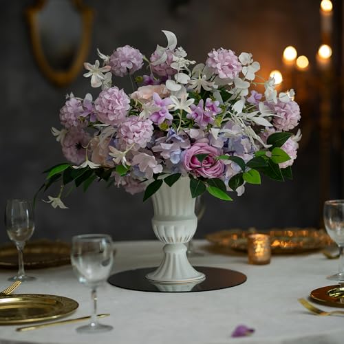Sziqiqi White Metal Vase for Centerpiece, Table Flower Arrangements, 2Pcs - color: White, size: 9in-2pcs