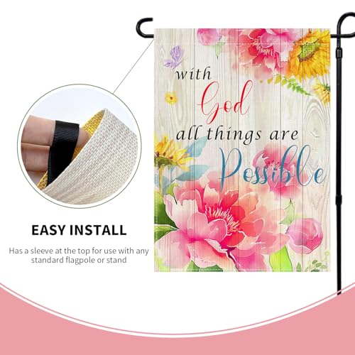 Christian House Flag 28 x 40 Double-Sided, With God All Things Are Possible - color: g18 28x40