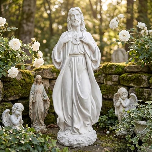 Sacred Heart of Jesus Statue 24.4'' H Large Outdoor Statues - color: Sacred Heart of Jesus (24.4 Inch)