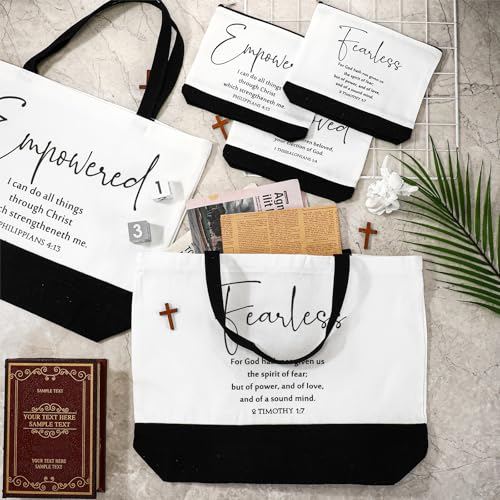 Abbylike Christian Gift Bible Verse Tote Bag Makeup Bag