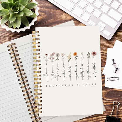 Christian Journal Notebook, Bible Notebooks for Note Taking for Women, Christian Bible Gifts for Women, Scripture Journals, Galatians 5:22-23 Religious Journals 5.5x8.3 Inch - color: 5:22-23