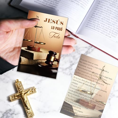 Spanish Gospel Tract Cards Jesús Lo Pagó Todo, Evangelism Scripture Cards - color: Jesús Lo Pagó Todo