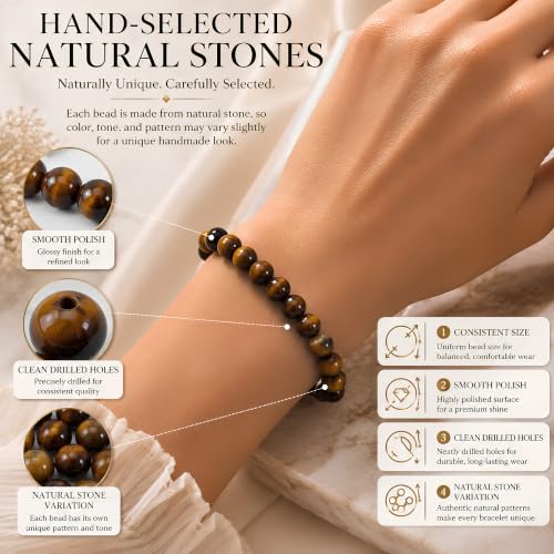 Cherry Tree Collection 100PCS 6mm Tiger Eye Round Bead Craft Kit - color: tiger eye, size: 6mm
