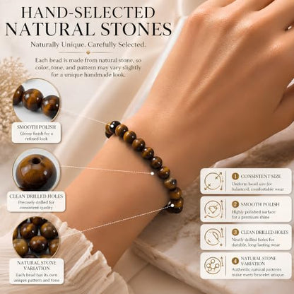 Cherry Tree Collection 100PCS 6mm Tiger Eye Round Bead Craft Kit - color: tiger eye, size: 6mm