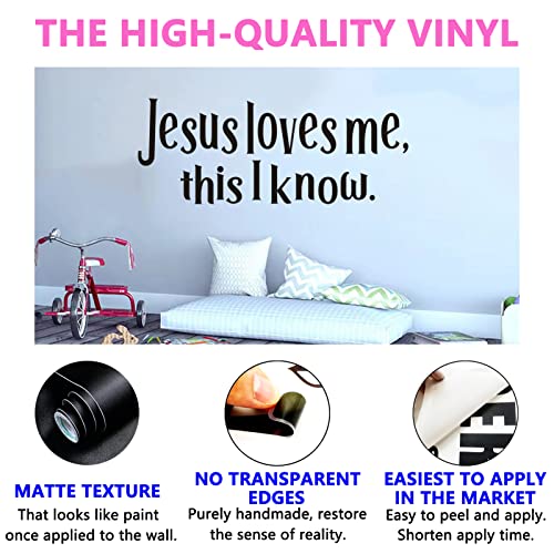 SEATUNE Wall Decals for Kids, Nursery Wall Stickers, Quotes Girls Boys Baby Children Bedroom Playroom Inspirational Jesus Family Home Words Vinyl Art Wall Decor, Jesus Loves Me This I Know 32"X12.5" - color: Jesus Loves Me, size: Large