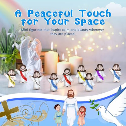 25 Pcs Little Jesus Figures, Mini Jesus Figurines Tiny Statues - color: Lively Color（25pcs）, size: 1.4Inch(25pcs)