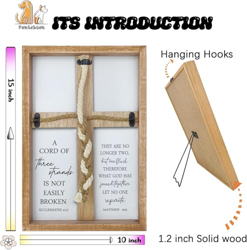 A Cord of Three Strands Wedding Ceremony Sign 15x10 Inc Natural - color: Wood, size: 15X10Inches