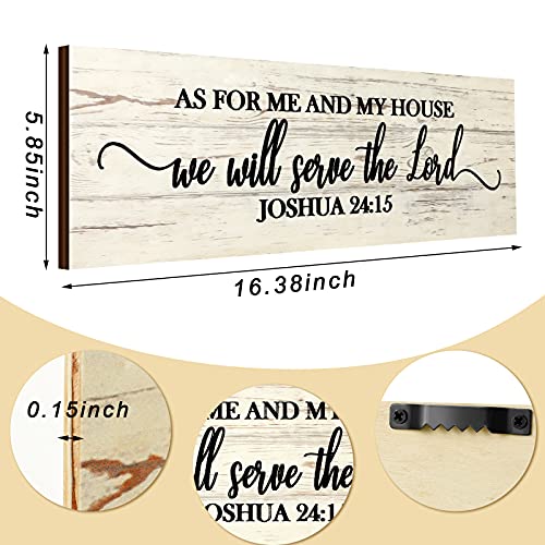Jetec As for Me and My House We Will Serve Wall Sign, 17 X 6 Inch, Joshua - size: 16.5"L x 5.9"W