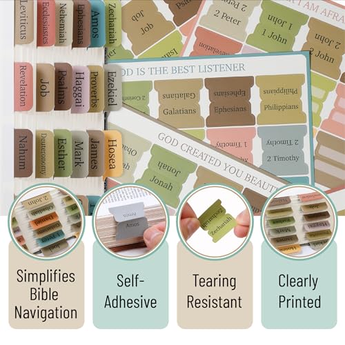 Mr. Pen- Bible Tabs, 75 Tabs, Boho Style - color: Boho 2