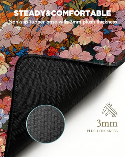 Mouse Pad, Desk Mat, 31.5x11.8in Large Mousepad, Blossoms - color: Blossoms