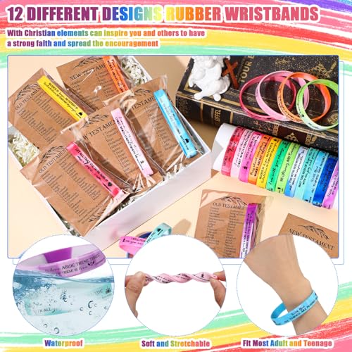 HyDren 36 Sets Bible Verse Bracelets, Religious Gifts Bulk - color: Watercolor