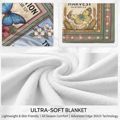 Christian Butterfly Throw Blanket – Inspirational Religious Gifts for Women - color: Tk014, size: 60"x50"