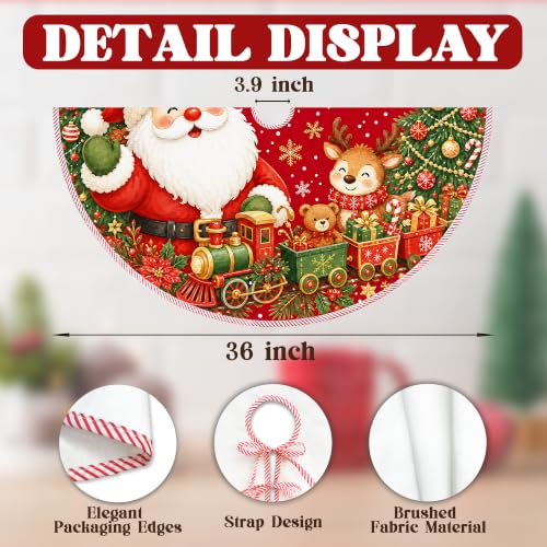 Red Deer Santa Christmas Tree Skirt, Classic Xmas Tree Skirt 523XW-TS - color: Santa-4