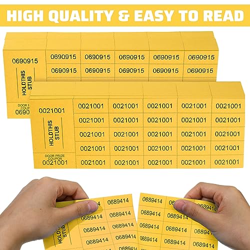 Kosiz 2000 Sheets Raffle Ticket 25 Bid Chinese Auction Tickets, Dark Yellow - color: Dark Yellow