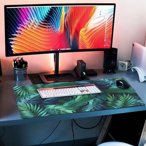 XXL Gaming Mouse Pad 35.4x15.7 Professional Large Mouse Pad & Computer Game Mouse Mat-90x40 Greenleaf - color: Greenleaf, size: 35.4L x 15.7W inches