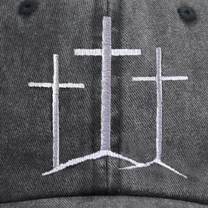 Jesus Hats for Men Women, Religious Gifts for Women Men, Adjustable Embroidered Cotton Christian Baseball Cap - color: Black