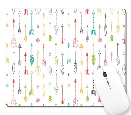 TSSOHU Small Mouse Pad 7.9 x 9.5 Inch, Colorful Arrows Mousepad with Washable Lycra Cloth, Non-Slip Rubber Base Mousepads, Computer Mouse Pads for Wireless Mouse, WMJMP2409 - color: WMJ109