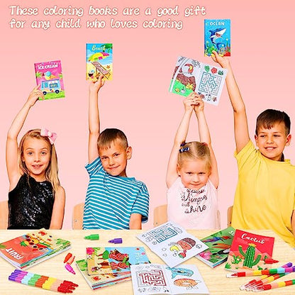 BenLouis 60Pcs Summer Mini Coloring Books Bulk for Kids Party Favors - style: Summer