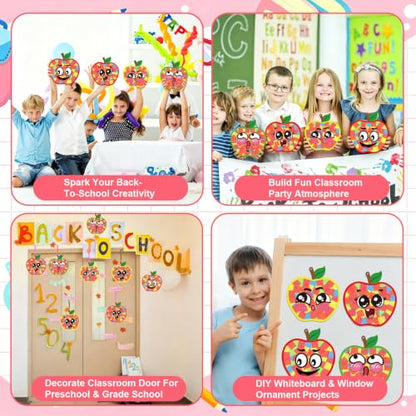 Fennoral 24 Pack Apple Back to School Craft Kit for Kids Bulk - color: Apple