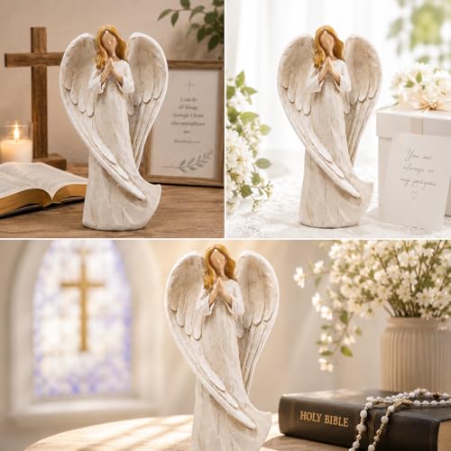 Hodao Praying Angel Figurine, Elegant White - style: praying
