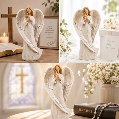 Hodao Praying Angel Figurine, Elegant White - style: praying