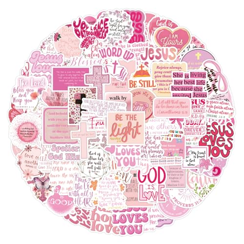 110PCS Bookish Stickers for Kindle, Bible Verse Sticker Pack for Women Inspirational Pink Christian Vinyl Decals for Laptop Water Bottle Waterproof Magic Bookish Stickers (Bible110) - color: Bible110