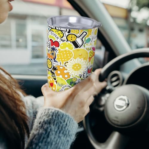 Pickleball Gifts for Women,Daisy Pickleball Tumbler Vacuum Insulated Stainless Steel Coffee Travel Mugs Water Bottle for Pickleball Lovers 20oz - style: daisy pickleball
