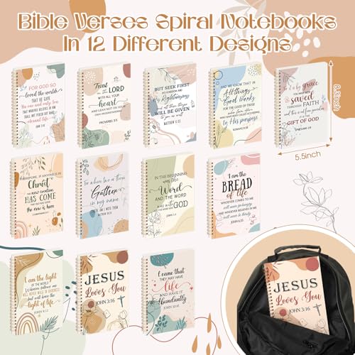 Supervitae 12 Pack Christian Journals Notebooks Gifts for Women,Boho - style: Bohemian