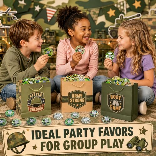 52 Pack Army Party Favors Fidget Spinner for Kids Birthday, Military Fidget Spinner Bulk for Classroom Rewards, Goodie Bag Stuffers, Soldier Party Supplies - color: Tl-sa-3-camouflage