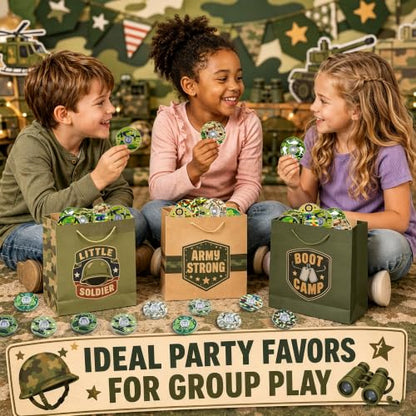 52 Pack Army Party Favors Fidget Spinner for Kids Birthday, Military Fidget Spinner Bulk for Classroom Rewards, Goodie Bag Stuffers, Soldier Party Supplies - color: Tl-sa-3-camouflage