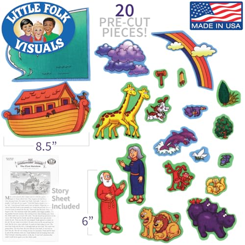 Little Folk Visuals Beginners Bible: Noah's Ark Precut Felt Pieces, 20 Pieces Set