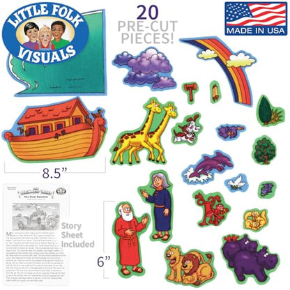 Little Folk Visuals Beginners Bible: Noah's Ark Precut Felt Pieces, 20 Pieces Set