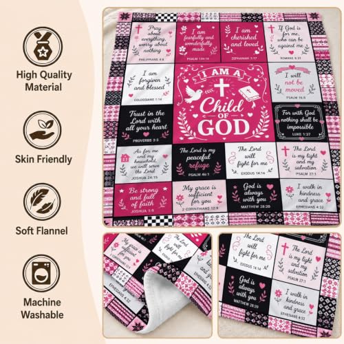 Christian Faith Blanket 50×60in Bible Verse Throw Blanket for Women - color: Christian Blanket-04