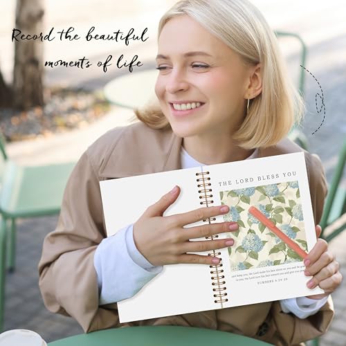 Christian Notebook, Numbers 6:24-26 Bible Journal for Women, May the Lord Bless You Religious Scripture Hydrangeas Flowers Spiral Notebook, Prayer Journal for Women, 5.5x8.3 - color: bt8