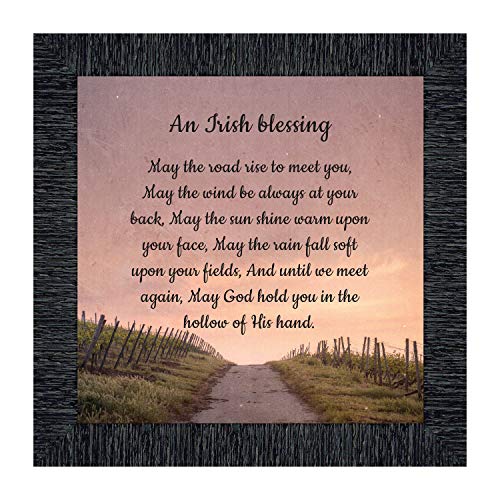 Irish Blessing Wall Decor, May the Road Rise Up to Meet You, Celtic Decor Home Blessing Sign, Irish Gifts for Women. Irish Wall Decor, House Warming Presents for New Home 8643CH - color: Charcoal