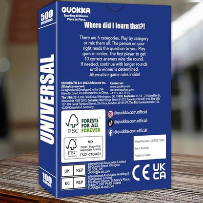 Trivia Card Games for Adults — Family Board Games for Teens and Adults - color: 1. Universal