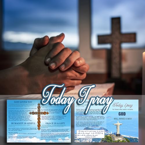 300 Pcs Gospel Tract Card Salvation Plan Cards Bible Tracts Christian Tracts Inspirational Bible Verses Greeting Church Supplies (Today,I Pray - KJV)