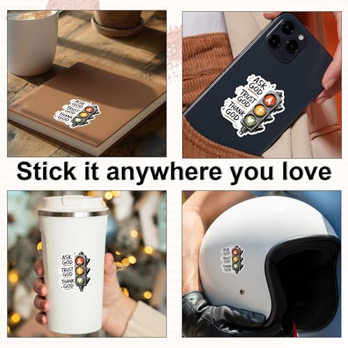 [3PCS] Trust in God Sticker, Ask Trust Thank Prayer Traffic Light Design - color: Trust in God Sticker