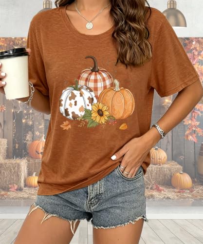 Womens Jesus Graphic Tee Bible Verse Shirts Christian Religious T Shirt Top - color: Burnt Orange-p, size: X-Large