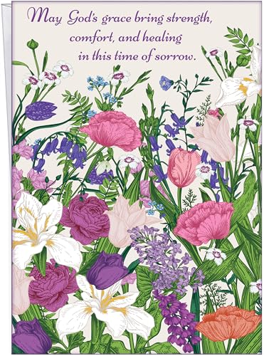 Religious Sympathy Card - Large Card Opens to 10" x 7.75" - Made in Chicago - Beautiful Artwork With Meaningful Message - Premium Envelope Included & Shipped in Extra Sturdy Mailer - Chuck's Card-O-Rama - #96606