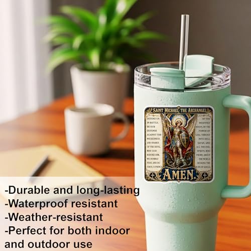[3PCS] St Michael Sticker, Saint Michael The Archangel Prayer Design - color: St Michael Archangel