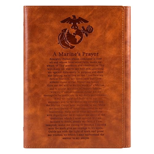 Personalized Marine Corps Gifts For Men,Army Military Hardcover Motivational Prayer Spiral Notebook,Military Appreciation Religious Encouragement Gifts For Soldier - style: Marine Gift